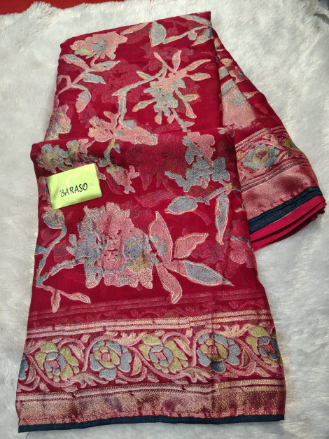 Red Brasso Saree