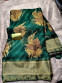 Elegant Forest Green Brasso Saree